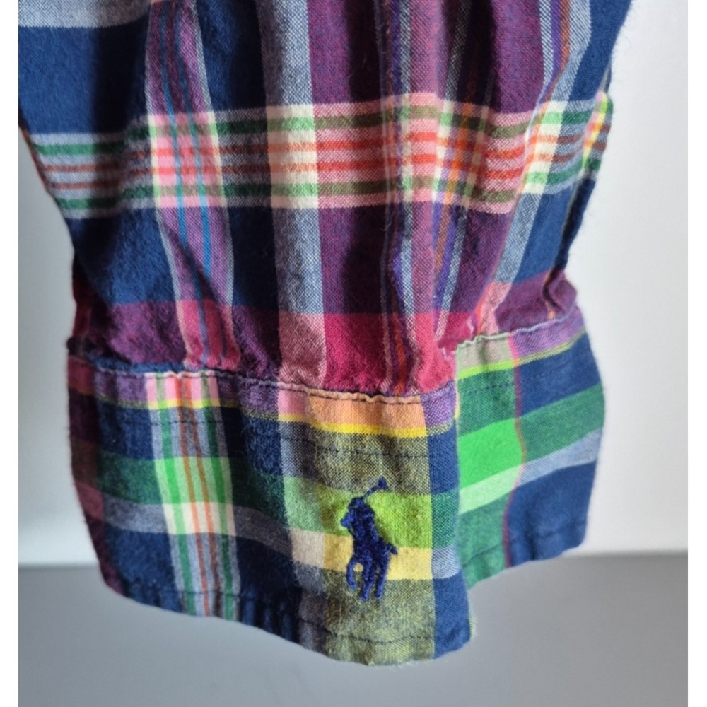 Polo Ralph Lauren Mens Indian Madras Plaid Shirt XXL Pony on Left Cuff
